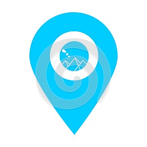 Pyramid location map pin pointer icon. Element of map point for mobile concept and web apps. Icon for website design and app devel