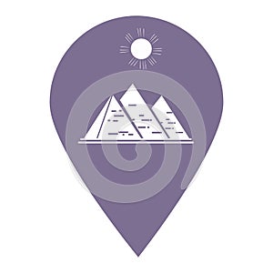 Pyramid location map pin pointer icon. Element of map point for mobile concept and web apps. Icon for website design and app devel