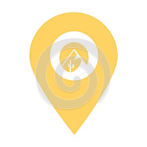 Pyramid location map pin pointer icon. Element of map point for mobile concept and web apps. Icon for website design and app devel