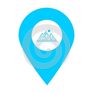 Pyramid location map pin pointer icon. Element of map point for mobile concept and web apps. Icon for website design and app devel