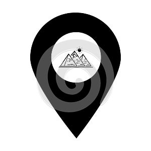 Pyramid location map pin pointer icon. Element of map point for mobile concept and web apps. Icon for website design and app devel