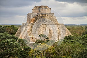 Pyramid of the Magician, Uxmal Ancient Maya city, Yucatan, Mexico photo