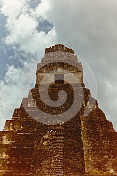 Pyramid Mayan portrait sky stone