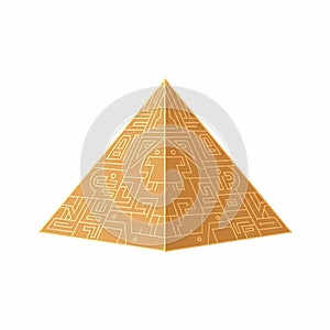 Pyramid maze illustration with transparent background