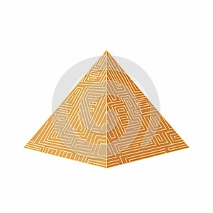 Pyramid maze with transparent background