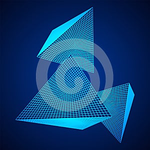 Pyramid molecular grid technology style.