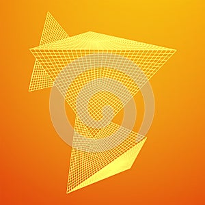 Pyramid molecular grid technology style.