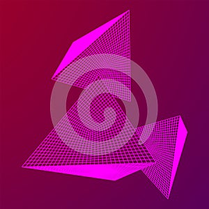 Pyramid molecular grid technology style.