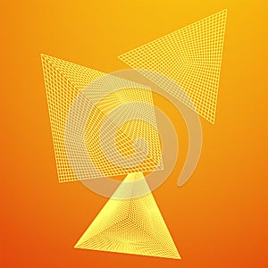 Pyramid molecular grid technology style.