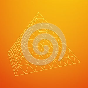 Pyramid molecular grid wireframe