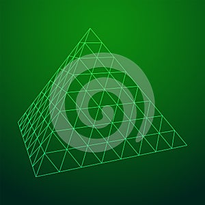 Pyramid molecular grid wireframe