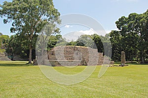 Pyramid named Structure 4 at the ancient Mayan archaelogical site of Copan, in Honduras