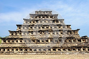 Pyramid of the Niches in El Tajin archaeological site, Mexico