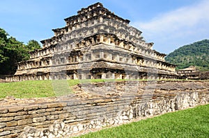 Pyramid of the Niches in El Tajin archaeological site, Mexico