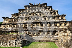 Pyramid of the Niches in El Tajin archaeological site, Mexico