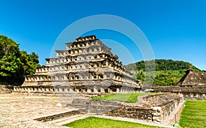 Pyramid of the Niches at El Tajin, a pre-Columbian archeological site in southern Mexico