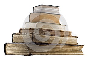 Pyramid pile of old books