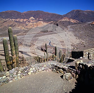 The pyramid of Pucara de tilcara. it was a pre-inca fortification located at tilcara, jujuy, argentina. Nowadays it is possible to