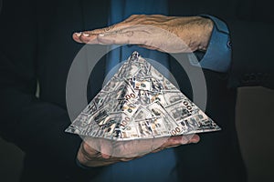 pyramid scheme in the hands of a fraudster. The concept of exchange in financial markets is the collapse of the