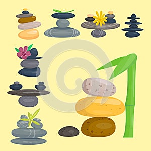 Pyramid from sea pebble relax heap stones healthy wellness black massage meditation natural tool spa balance therapy zen