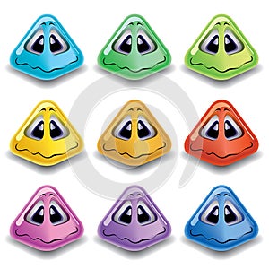 Pyramid shaped smiling balls