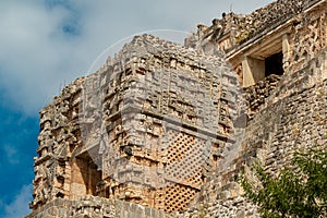 The Pyramid of the Sorcerer, main building of the ancient mayan city of Uxmal in Yucatan, Mexico