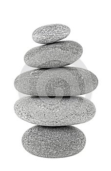 Pyramid of SPA stones isolated on white background