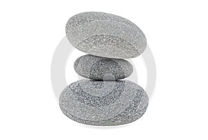 Pyramid of SPA stones isolated on white background