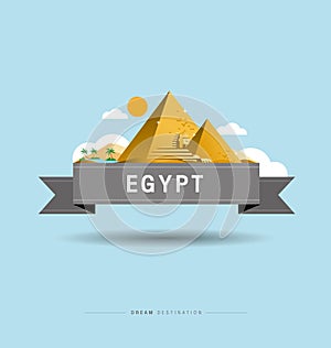 Pyramid, Sphinx, Egypt, destination, city scape, typography