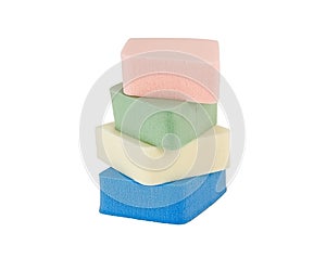 Pyramid sponge for make-up on a white