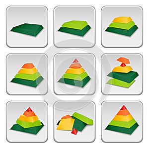 Pyramid status indicator icons