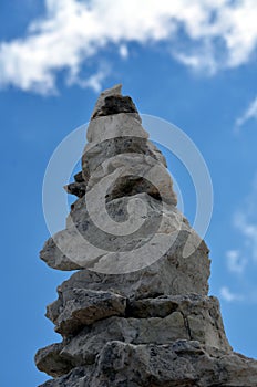 Pyramid of stones on the mountainside Stability