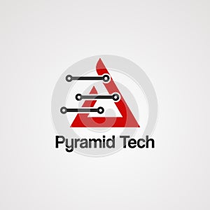 Pyramid tech logo vector, icon, element, and template for company
