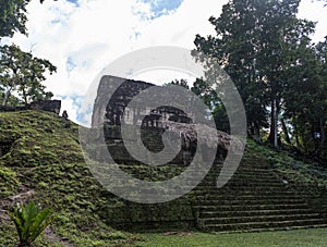 Pyramid and the Temple in Tikal Park. Sightseeing object in Guatemala with Mayan Temples and Ceremonial Ruins. Tikal is an ancient