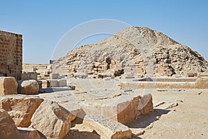 The Pyramid of Unas at Saqqara, known for the Pyramid Texts photo