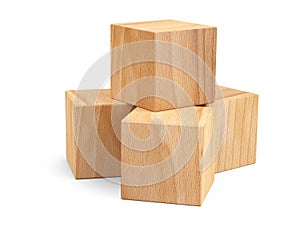 Pyramid of wooden cubes for you design. Education game
