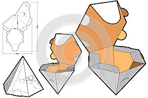 Pyramidal Box and Die-cut Pattern. The .eps file is full scale and fully functional