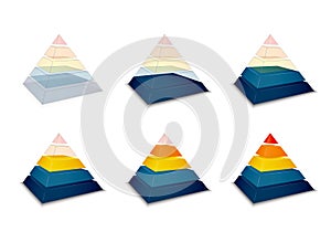 Pyramidal progress or loading bar vector design illustration