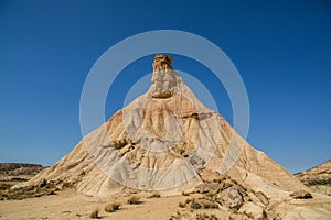 Pyramidal rock formation erosion