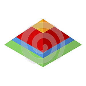 Pyramide chart icon, isometric style