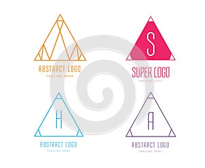Pyramide shape logo icon vector set. Triangle