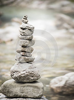 Pyramide of zen stones, wellness concept of balance and harmony