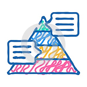 pyramided data analysis icon doodle illustration
