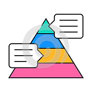 pyramided data analysis icon color illustration