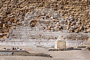 Pyramidion capstone at Red Pyramid of Sneferu in Dahshur, Cairo, Egypt