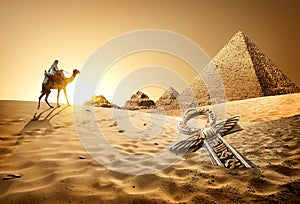 Pyramids and ankh