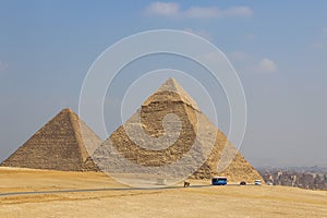 Pyramids on the background of Cairo. Egypt