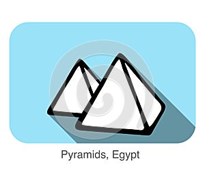 Pyramids, Egypt, famous landmark flat icon design, Famous scenic spot photo