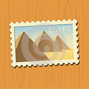 Pyramids on Egyptian stamp