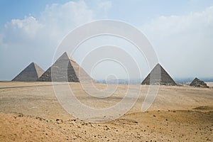 Pyramids of Giza at Cairo Egypt horizontal